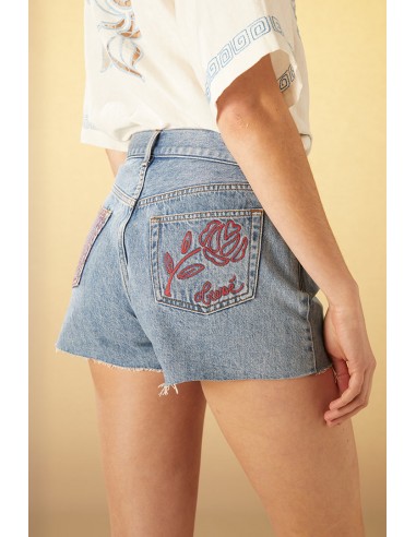 Embroidered denim shorts sélection de produits