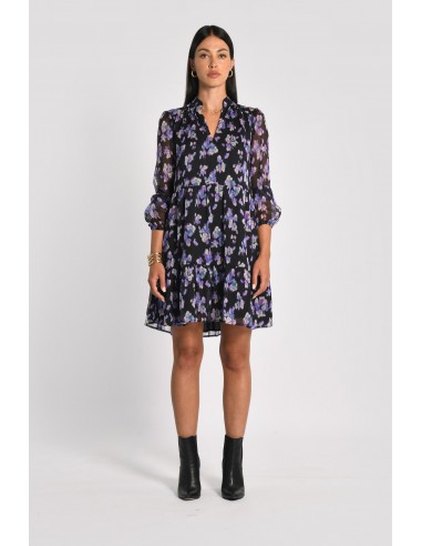 ROBE COURTE FLEURS MADISON MULTI VIOLET sur le site 