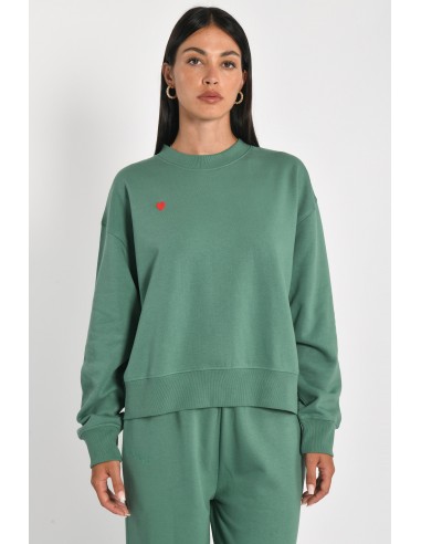 SWEATSHIRT COEUR - SUZY - GREEN des créatures d'habitude