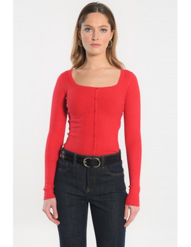 PULL COL CARRE - ELISABETH - ROUGE store