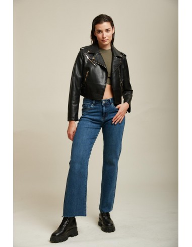 Veste biker crop simili - Bady solde