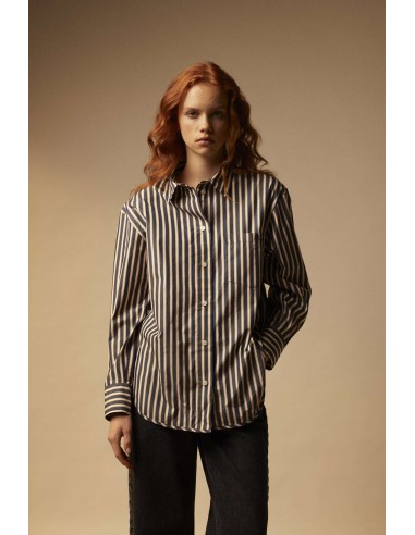 Loose striped poplin shirt sélection de produits