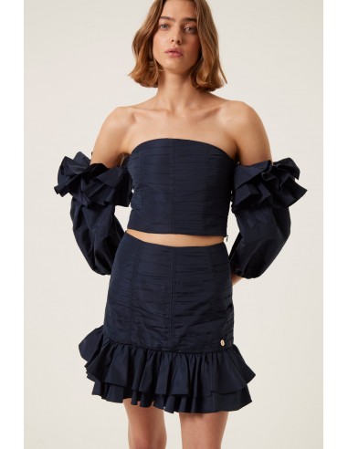 Strapless top with puffed sleeves Jusqu'à 80% De Réduction