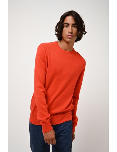 AIGLIÈRE pull col rond orange 100% cachemire outlet