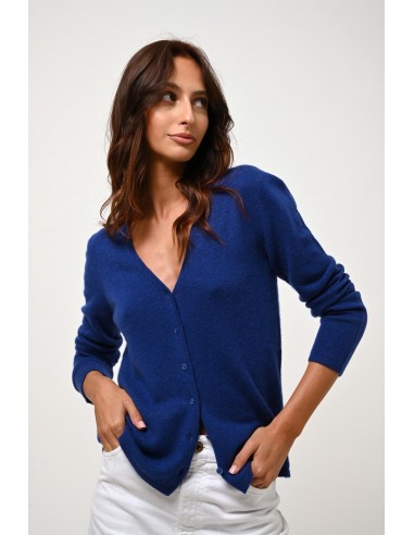 CHALAIS cardigan col v outremer 100% cachemire Les êtres humains sont 